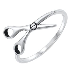 jewelritzy solid 925 sterling silver 9mm sideways scissors ring size 10