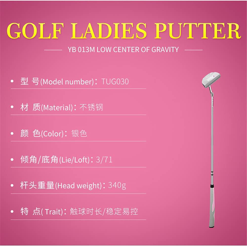 Golf Club Putters Right Handed Ladies Golf Putter Golf Training Chipping Clubs with Golf Headcover (Silver)