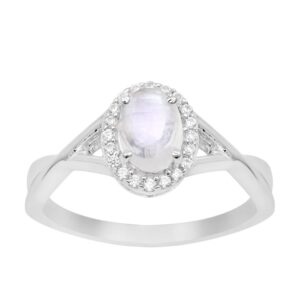 solitaire oval 1 ctw multi choice natural gemstone birthstone sterling silver 925 women wedding ring gift for her moonstone, sz7