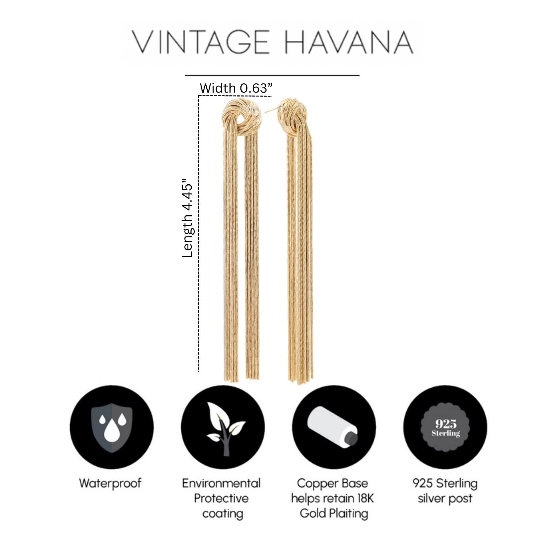 Gold Tassel Earrings For Women By Vintage Havana Drop/Dangle Earrings