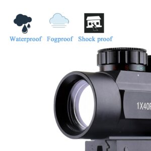 CTOPTIC Tactical 1x40mm Reflex Red Green Dot Sight Riflescope with Free 11mm & 20mm Mount Rails