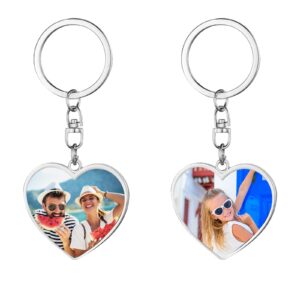 custom keychain photo keychain personalized color picture keychains customized double sides colorful photo key chains memorial gifts for family lover