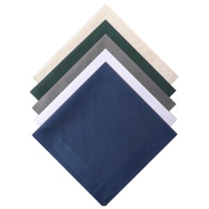 vin beauty handkerchiefs for men, assorted solid color pocket square hankies with stripe hankerchief pocket, handkerchiefs mens cotton 5 colors hankerchief cotton machine wash