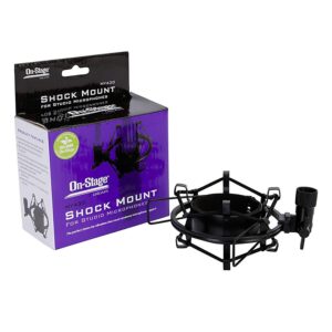 On-Stage MY430 Studio Microphone Shock Mount, Black & MA-100 3/8" Male to 5/8" Female Mic Screw Adapter