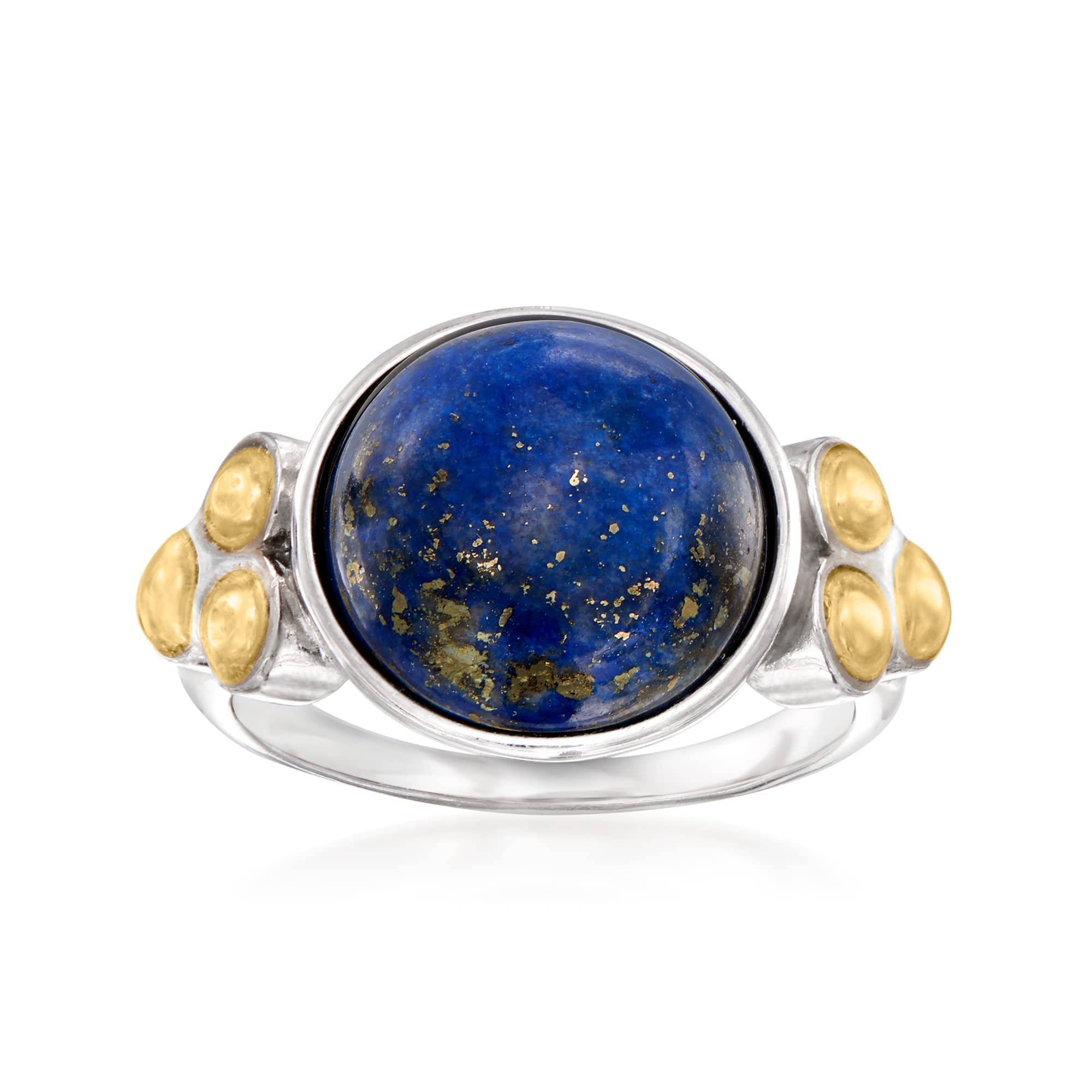 Ross-Simons Lapis Ring in Sterling Silver and 14kt Yellow Gold. Size 8