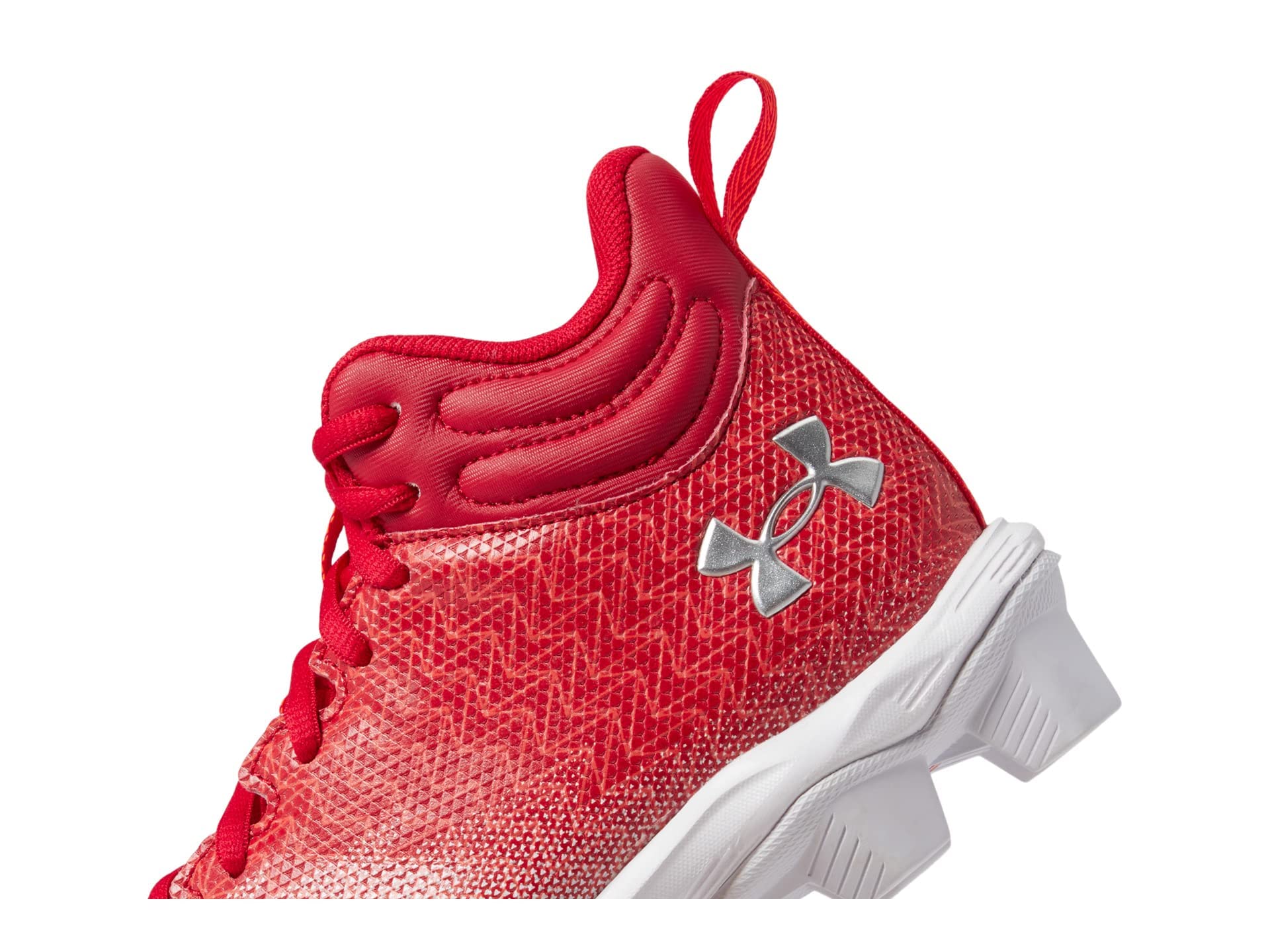 Under Armour Boy's Spotlight 3.0 Rubber Molded (Toddler/Little Kid/Big Kid) Red/White/Metallic Silver 4.5 Big Kid M