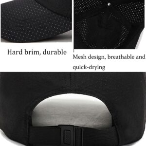 YuMENo Summer Mesh Baseball Cap Breathable Quick Dry Sports Running Trucker Hat for Men Women Black