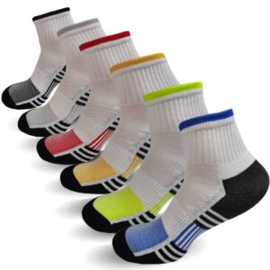 lavencious cushioned sport ankle athletic socks for men, 6 pairs, sock size 10-13, fit men shoe size 7-12(multi-color)