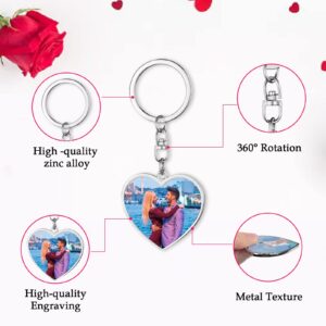 Custom Keychain Photo Keychain Personalized Color Picture Keychains Customized Double Sides Colorful Photo Key chains Memorial Gifts for Family Lover