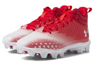 under armour boy's spotlight 3.0 rubber molded (toddler/little kid/big kid) red/white/metallic silver 4.5 big kid m