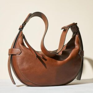 Fossil Women's Harwell Leather Hobo Purse Handbag, Brown (Model: ZB1847200)