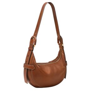 Fossil Women's Harwell Leather Hobo Purse Handbag, Brown (Model: ZB1847200)