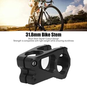 Yuecoom Mountain Bike Stem, 31.8mm Aluminum Alloy Black CNC Bicycle Short Handlebar Stem Hollow Design DIY Accessories