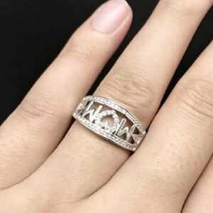 Mother's Day Ring Bridal Zircon Diamond Elegant Engagement Wedding Band Gift New Heart-Shaped Love Ring