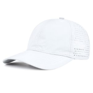 american trends caps for men women adjustable baseball cap waterproof breathable plain cap sports golf tennis hats caps white m