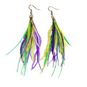 twinkle eye mardi gras exaggerated accessories earrings glittering gretel feather metal mesh earrings,carnival party fashion populae drop dangle earrings jewelry