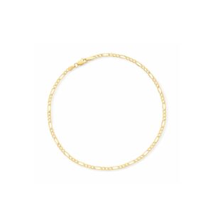 canaria 2.5mm 10kt yellow gold figaro-link anklet. 10 inches