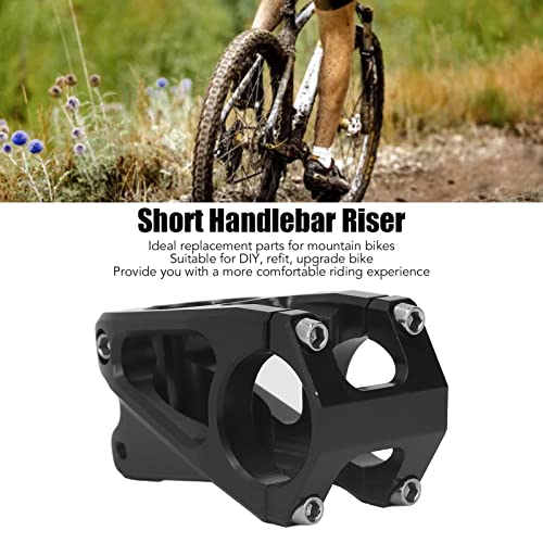 Yuecoom Mountain Bike Stem, 31.8mm Aluminum Alloy Black CNC Bicycle Short Handlebar Stem Hollow Design DIY Accessories