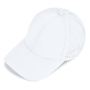 American Trends Caps for Men Women Adjustable Baseball Cap Waterproof Breathable Plain Cap Sports Golf Tennis Hats Caps White M