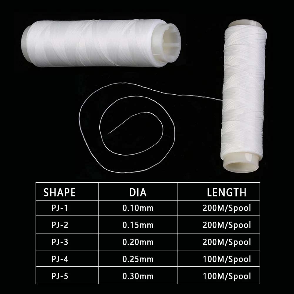 WEISHA Thread Spool 1Roll Nylon High Tensile Elastic Thread Spool Polyester Bait Floating Line Sea Fishing Lure Wire Fishing Tackle Accessories(5)