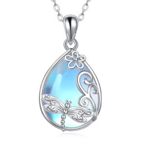 daylinlove dragonfly necklace 925 sterling silver dragonfly moonstone pendant necklace celtic knot dragonfly jewelry gifts for women