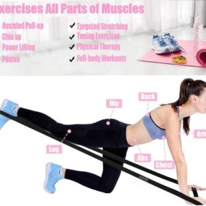 Long Resistance Bands, Fabric Resistance Bands Stretch Bands for Exercise Bands Resistance Bands Set Elastic Resistance Bands for Working Out Women Resistance Bands for Physical Therapy