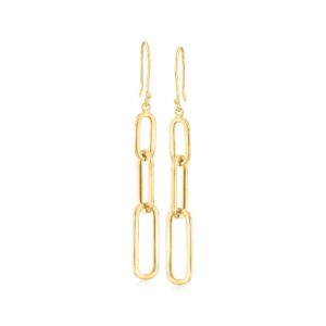 Canaria 10kt Yellow Gold Graduated Paper Clip Link Drop Earrings