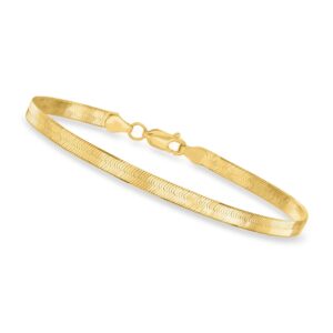 Canaria 4mm 10kt Yellow Gold Herringbone Bracelet. 7 inches