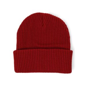 Mitchell & Ness Box Logo Cuffed Knit Cold Weather Beanie red