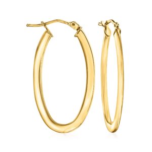 canaria italian 10kt yellow gold oval hoop earrings