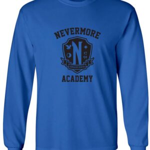 Nevermore Academy Adult Long Sleeve T-Shirt in Royal - X-Large