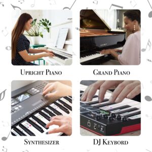 Removable Piano Keyboard Note Labels for Learning, Piano Notes Guide & Piano Keys Guide - 88-Key Full Size, Say Goodbye to Piano Key Stickers & Piano Keyboard Stickers (Colorful)