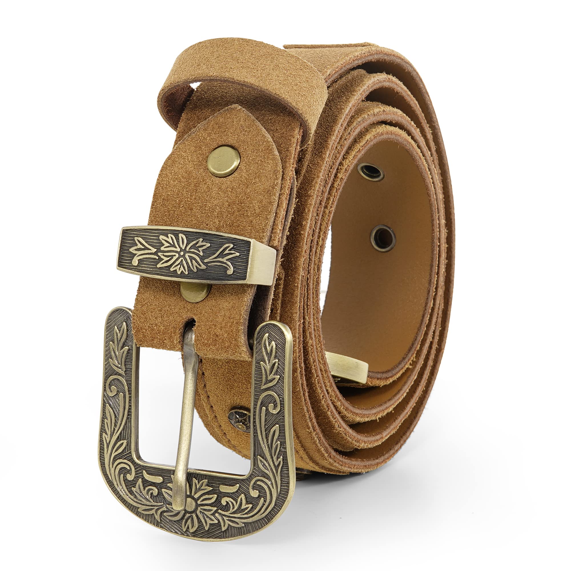 RAW HYD Western Leather Belt for Men (38)