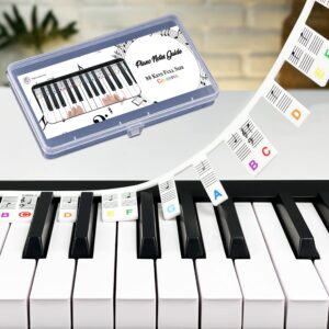 removable piano keyboard note labels for learning, piano notes guide & piano keys guide - 88-key full size, say goodbye to piano key stickers & piano keyboard stickers (colorful)