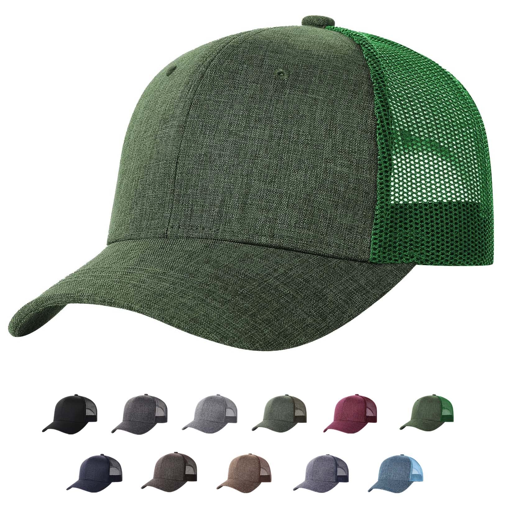 TSSGBL Snapback Men Women Trucker Hat Summer Plain Trendy Baseball Cap,Adjustable Blank Mesh Back Workout Baseball Golf Cap Kelly Green