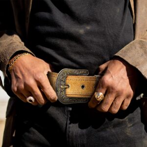 RAW HYD Western Leather Belt for Men (38)