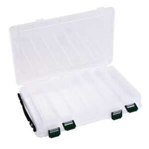 Double Sides Fishing Box, Clear Fishing Tackle Box, Lure Storage Box, PVC Lure Box Fishing Tool, Hook Case Bait Accessories(14grids)