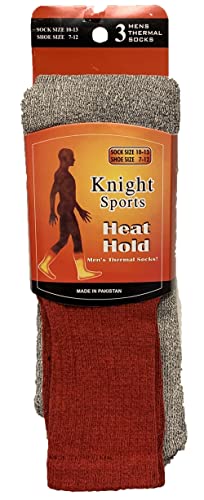 Petal Cliff Cotton Thermal Crew Socks for Unisex, Cold Weather Booth Sock Size: 10-13 Shoe Size: 7-12. (6 Black, 6 Red)