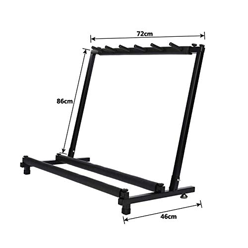 5 Way Guitar Stand 72 * 46 * 86cm Foldable Universal Display Rack Portable Multiple Guitar Rack for Classical Acoustic-Electric Bass Guitar