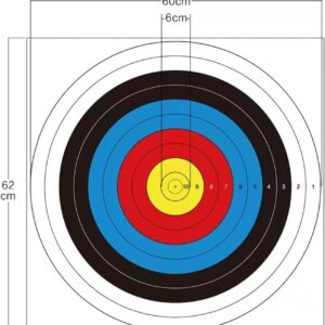 25pcs Standerd Archery Targets, 23.6inch / 60cm Paper Target Face for Indoor 25m Competition or Training