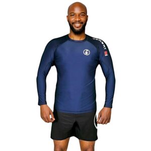 KOMBAT USA Compression Shirt – BJJ Rash Guards for Men | Rash Guard for Men BJJ | Rash Guard for Boys | Mens Rash Guard (as1, Alpha, x_l, Regular, Regular, Blue)