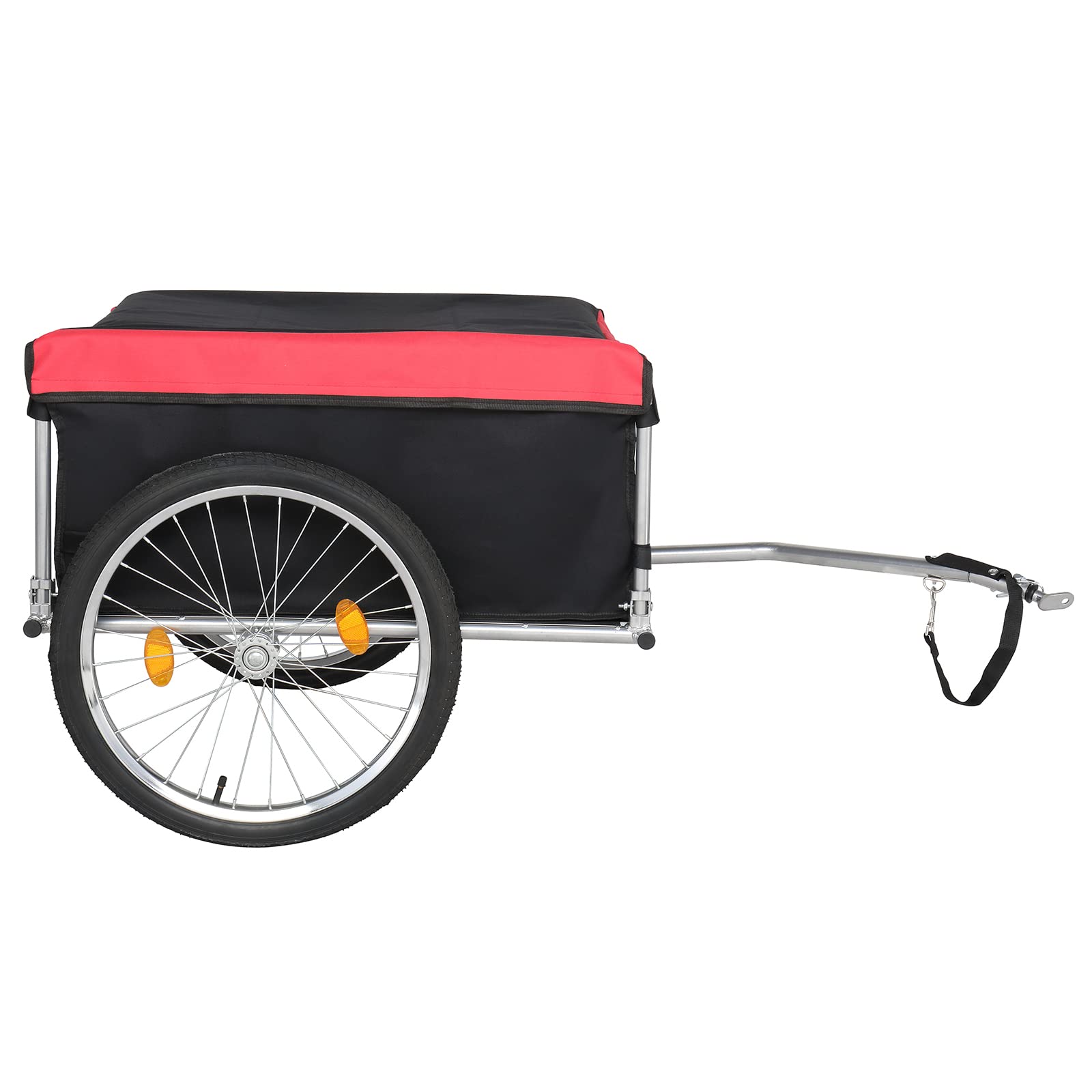 PEXMOR Foldable Bike Cargo Trailer, Bicycle Luggage Wagon Trailer Folding Frame & Quick Release 20" Wheel, Bike Carrier Storage Cart w/Hitch & Waterproof Cover