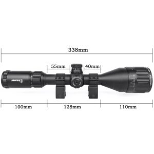 SNIPER MT 4-12x50 AOL Rifle Scope with Red/Green/Blue Illuminated Reticle Riflescope, Adjustable Objective (MT4-12x50AOL)