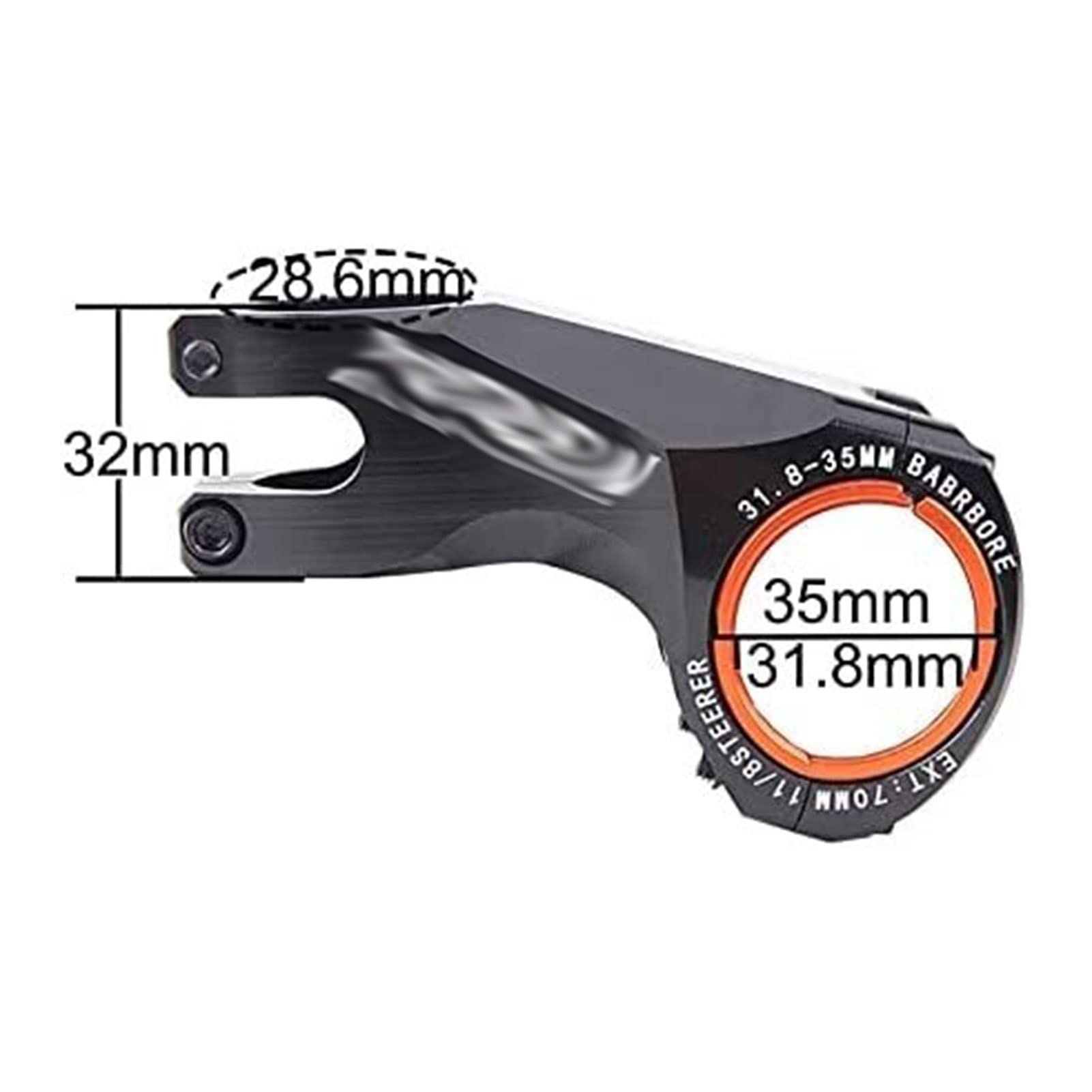 ZECHAO Mountain Road Bike Ultralight Stem,CNC Bike Stem Aolly XC Handlebar Stem 17 Degree 70mm XC 35/31.8MM Bike Cycling Accessories Bike Stem (Color : Silver)