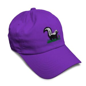 Soft Baseball Cap Skunk A Embroidery Wild Animals Skunk Embroidery Twill Cotton Dad Hats for Men & Women Purple Design Only