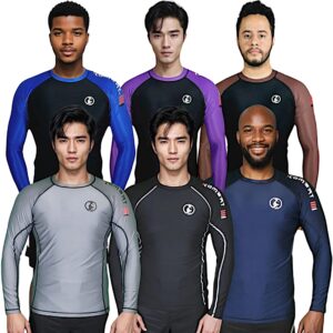 KOMBAT USA Compression Shirt – BJJ Rash Guards for Men | Rash Guard for Men BJJ | Rash Guard for Boys | Mens Rash Guard (as1, Alpha, x_l, Regular, Regular, Blue)