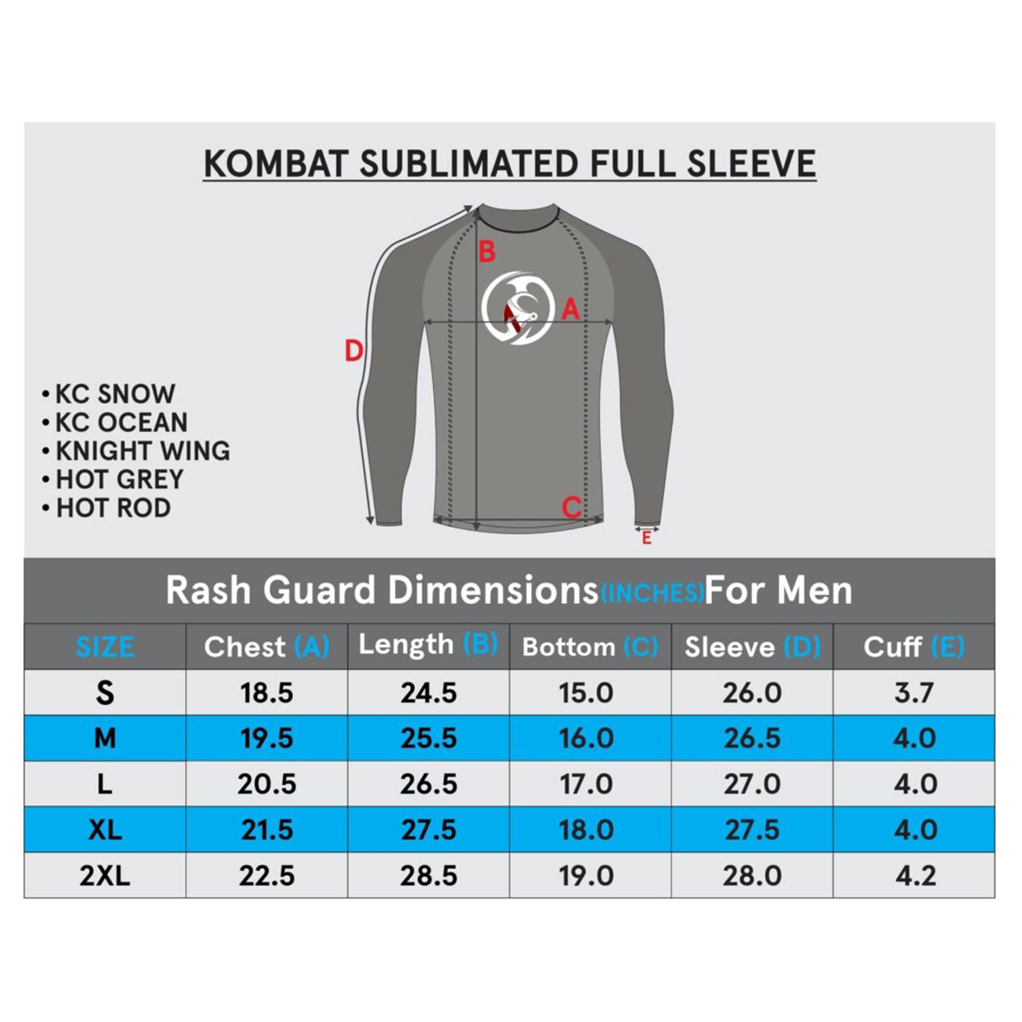 KOMBAT USA Compression Shirt – BJJ Rash Guards for Men | Rash Guard for Men BJJ | Rash Guard for Boys | Mens Rash Guard (as1, Alpha, x_l, Regular, Regular, Blue)