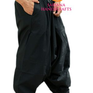 SARJANA HANDICRAFTS Men's Cotton Harem Yoga Baggy Boho Pants (as1, Alpha, one_Size, Regular, Regular, Black1)