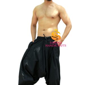 SARJANA HANDICRAFTS Men's Cotton Harem Yoga Baggy Boho Pants (as1, Alpha, one_Size, Regular, Regular, Black1)