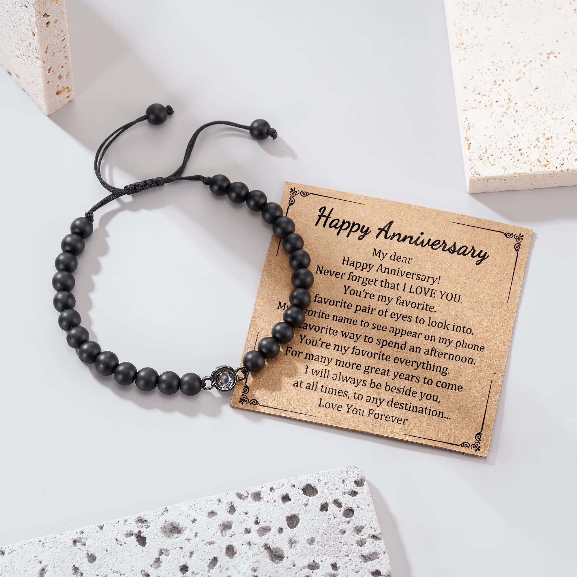 JOGDIAM Anniversary Jewelry Gifts for Him 1 Year Anniversary Brcelet Gifts for friend Husband 100 Language Love Bracelet Valentines Day Gifts for Him friend